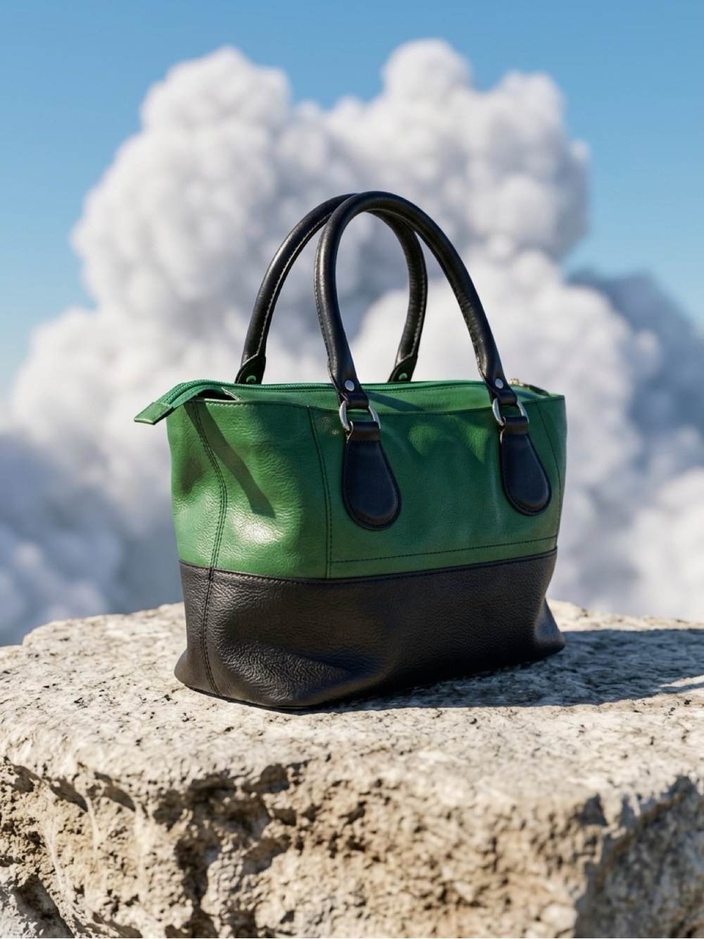 Banana Republic -Tone Green and Black Leather Tote - Women’s Everyday Carry